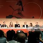 Isabelle Huppert, Jean-Louis Trintignant, Michael Haneke, Toby Jones, Mathieu Kassovitz, Franck Andrieux, Laura Verlinden, Nabiha Akkari, Franz Rogowski, Fantine Harduin, and Loubna Abidar at an event for Happy End (2017)