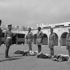 Sean Connery, Ossie Davis, Harry Andrews, Ian Hendry, Roy Kinnear, Alfred Lynch, and Jack Watson in The Hill (1965)