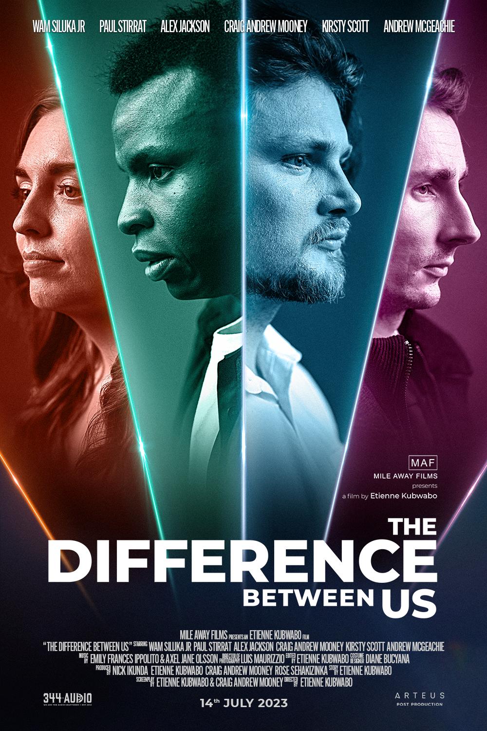 Craig Andrew Mooney, Alex Jackson, Paul Stirrat, and Wam Siluka Jr. in The Difference Between Us (2023)