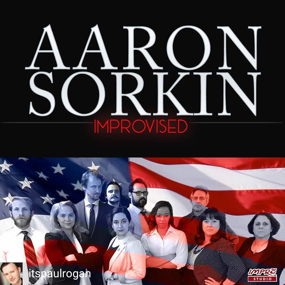 Cast of "Aaron Sorkin Improvised" at Impro Theater in Los Angeles