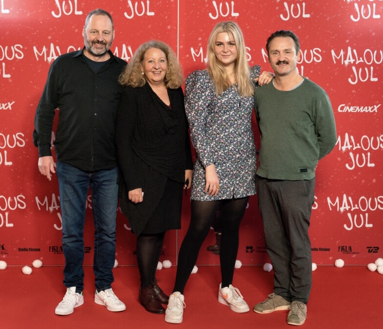 Claus Bjerre, Jytte Kvinesdal, Lars Ranthe, and Karla My Nordquist at an event for Malou's Christmas (2020)