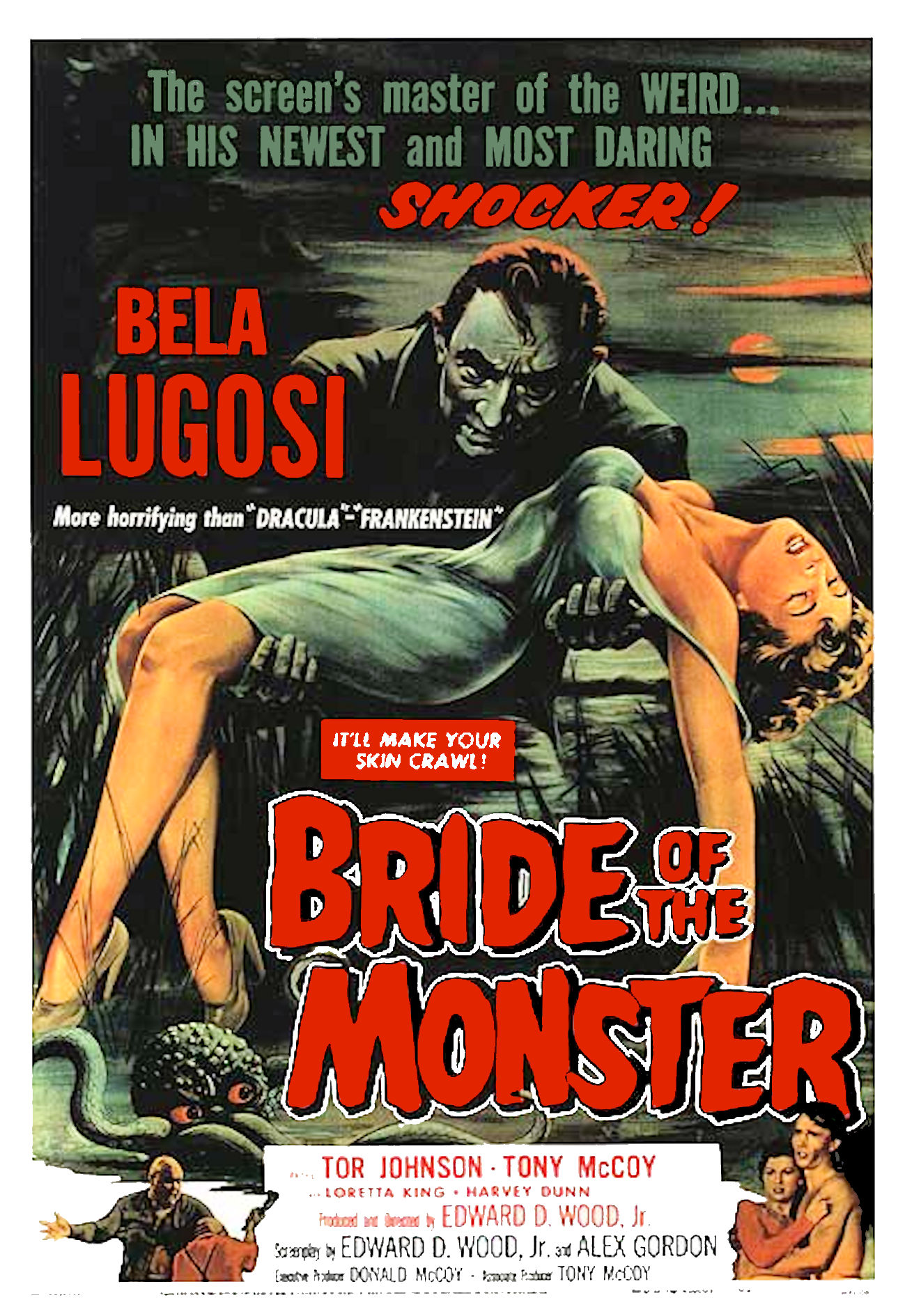 Bela Lugosi, Tor Johnson, Loretta King, and Tony McCoy in Bride of the Monster (1955)