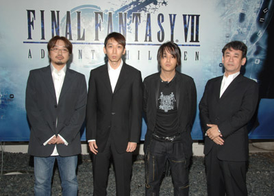 Shinji Hashimoto, Tetsuya Nomura, Kazushige Nojima, and Takeshi Nozue at an event for Final Fantasy VII: Advent Children (2005)