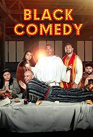 Aaron Fa'aoso, Jon Bell, Elizabeth Wymarra, Bjorn Stewart, Nakkiah Lui, and Steven Oliver in Black Comedy (2014)