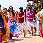 Santhana Bharathi, Jai, Jiiva, VTV Ganesh, and Nikki Galrani in Kalakalappu 2 (2018)