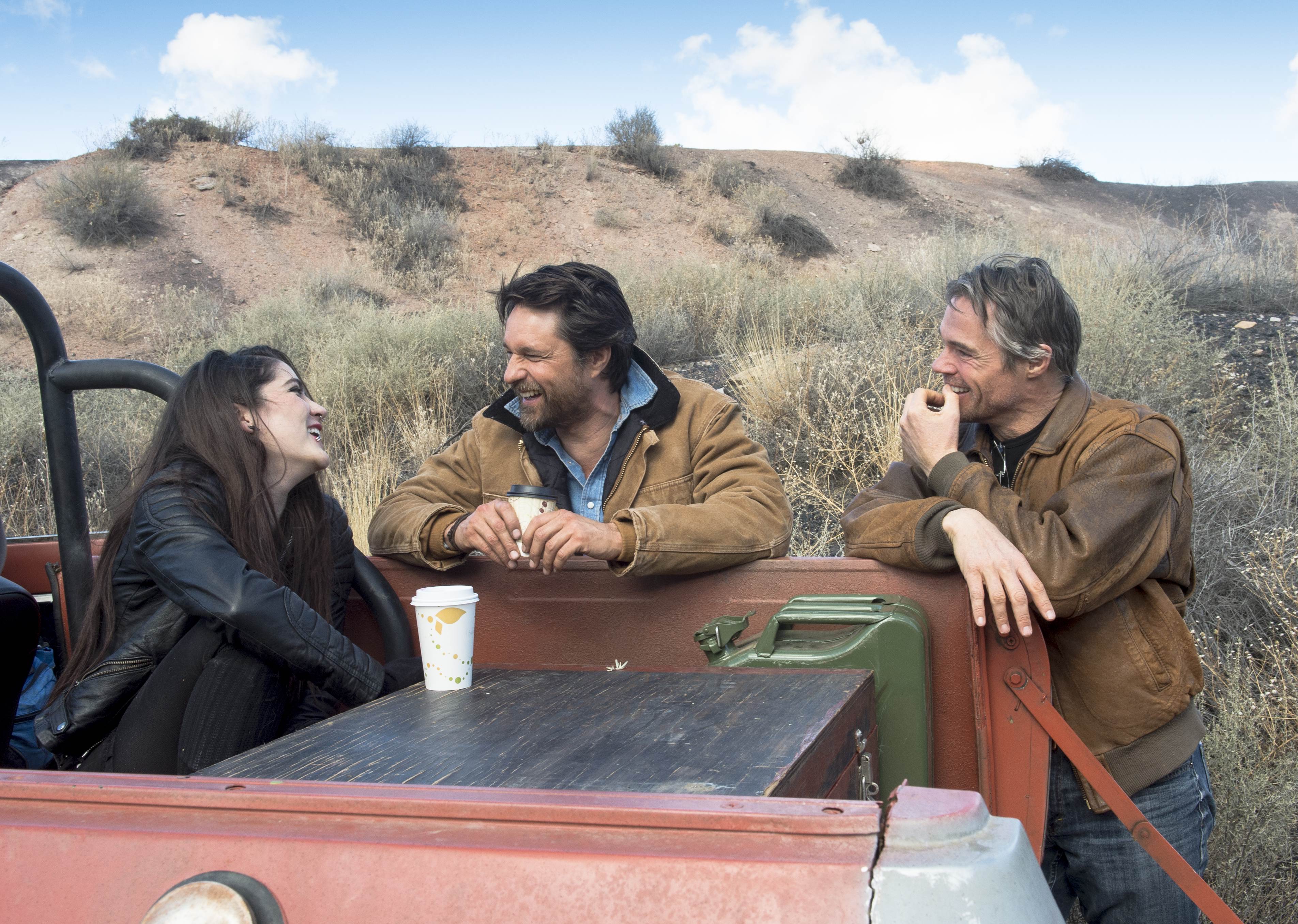 Tjardus Greidanus, Martin Henderson, and Isabelle Fuhrman in Hellbent (2018)