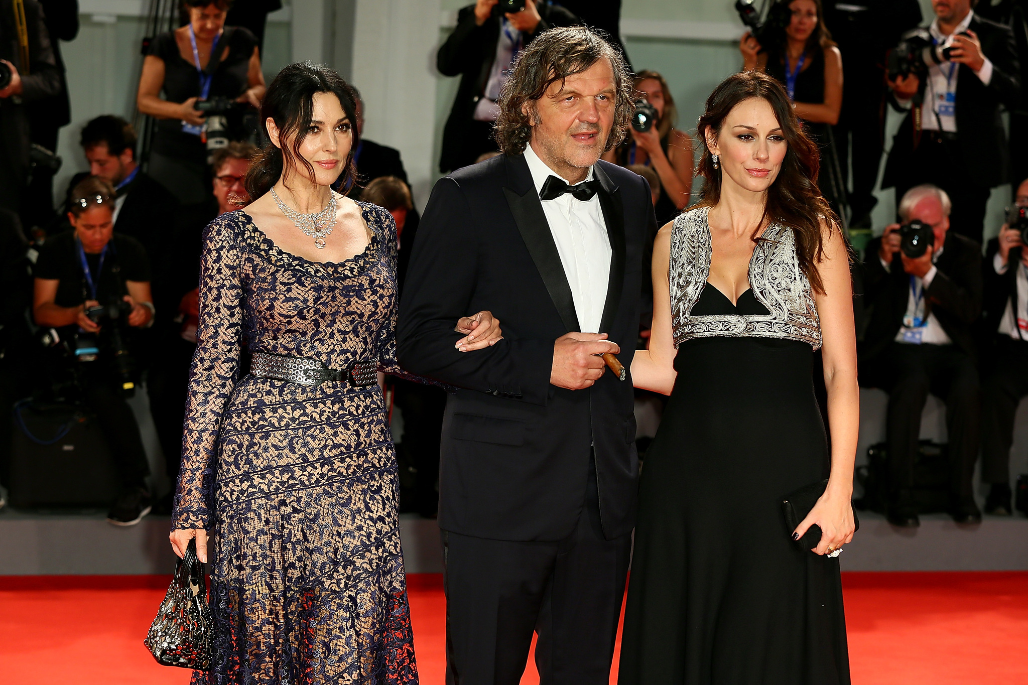 Monica Bellucci, Emir Kusturica, and Sloboda Micalovic at an event for On the Milky Road (2016)
