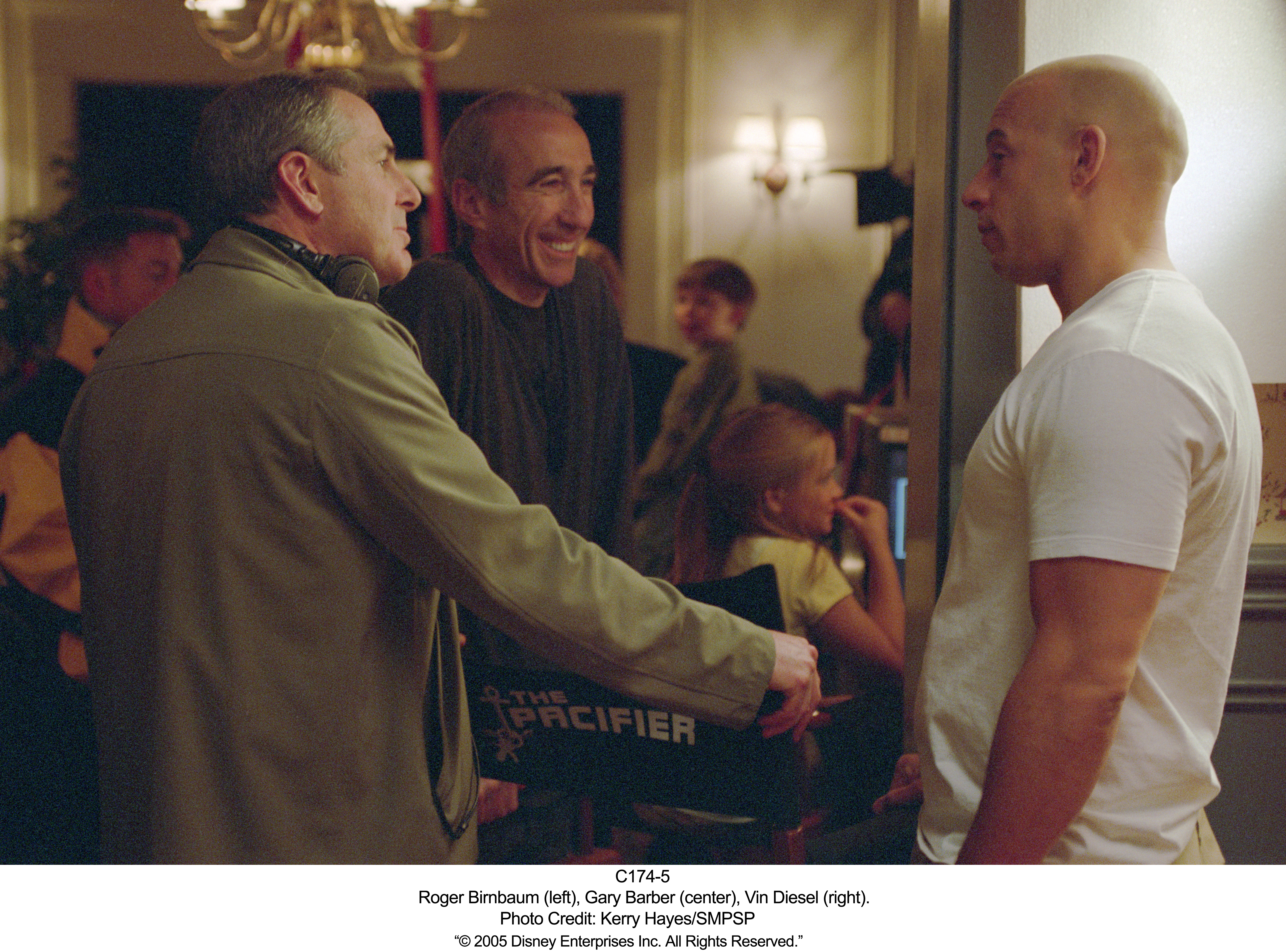 Vin Diesel, Gary Barber, and Roger Birnbaum in The Pacifier (2005)