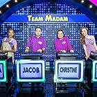 Christine Laparan Policarpio, Jacob Policarpio, Julia Policarpio, and Sachzna Laparan in Family Feud Philippines (2022)