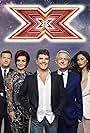 Dermot O'Leary, Sharon Osbourne, Nicole Scherzinger, Simon Cowell, and Louis Walsh in The X Factor UK (2004)