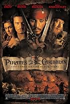 Johnny Depp, Geoffrey Rush, Orlando Bloom, and Keira Knightley in Pirates of the Caribbean: The Curse of the Black Pearl (2003)