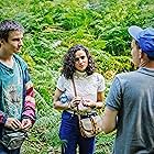 Joe Stephenson directs Scott Chambers (Richard) and Yasmin Paige (Annabel) on set of Chicken