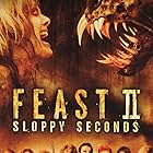 Diane Ayala Goldner, Clu Gulager, Tom Gulager, Martin Klebba, Johanna Putnam, Cassie Shea Watson, and Chelsea Richards in Feast II: Sloppy Seconds (2008)