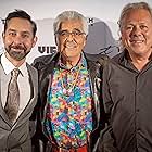 Executive producer Kevin Eastwood, star and subject Robert Davidson, and director Charles Wilkinson at the premiere of Haida Modern at the 2019 Vancouver International Film Festival.