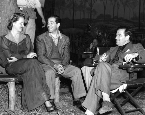 Bette Davis with directors Frank Capra and William Wyler. "The Letter," 1940.