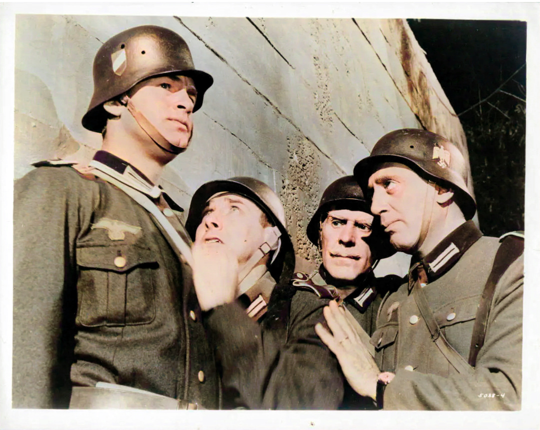 Grégoire Aslan, John Le Mesurier, Spike Milligan, and Bill Travers in Invasion Quartet (1961)