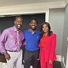 Stephan Junior, Sterling K. Brown, and Regina Hall on the set of Honk For Jesus