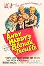 Mickey Rooney, Bonita Granville, Lee Wilde, and Lyn Wilde in Andy Hardy's Blonde Trouble (1944)