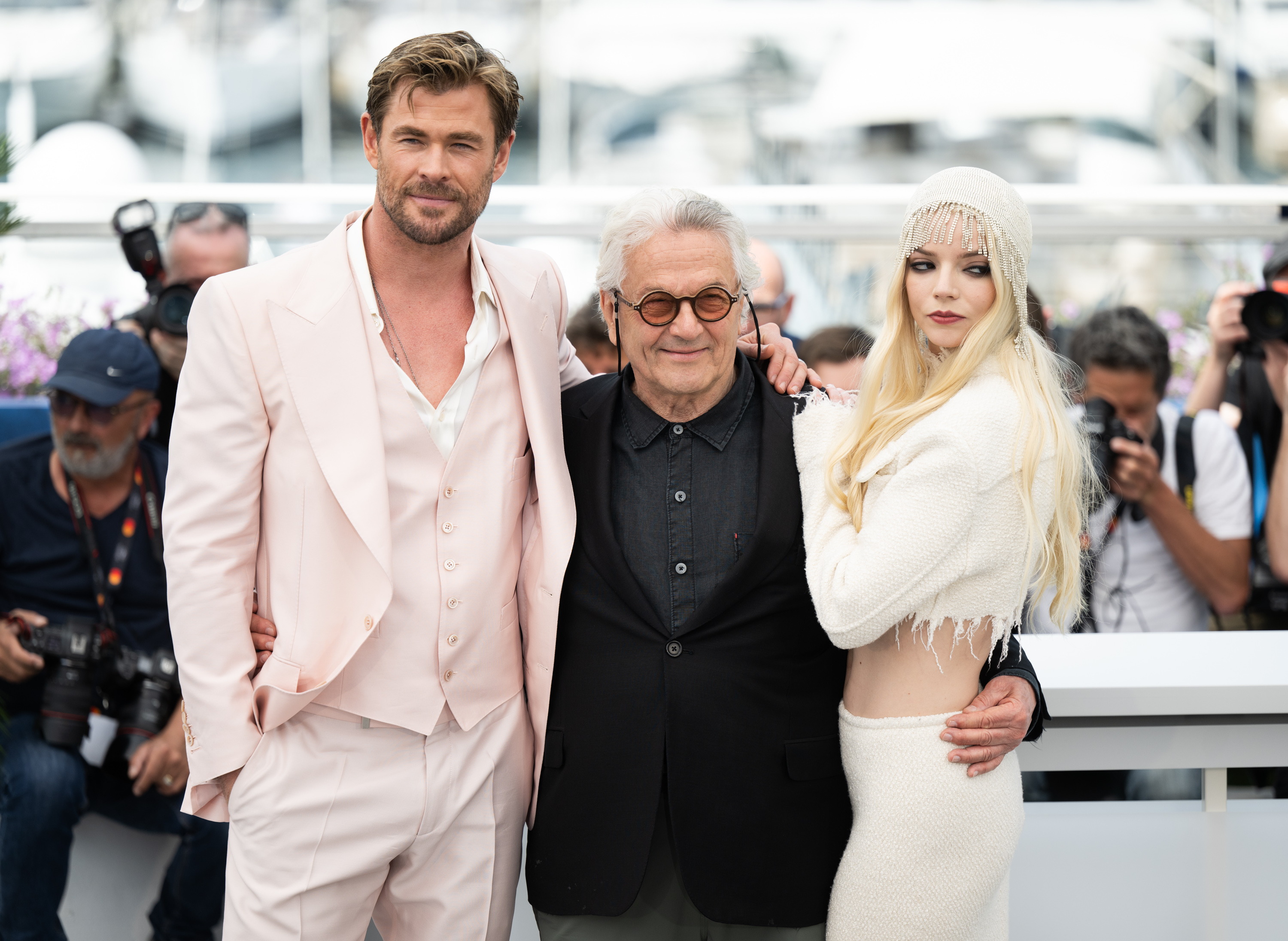 George Miller, Chris Hemsworth, and Anya Taylor-Joy at an event for Furiosa: A Mad Max Saga (2024)