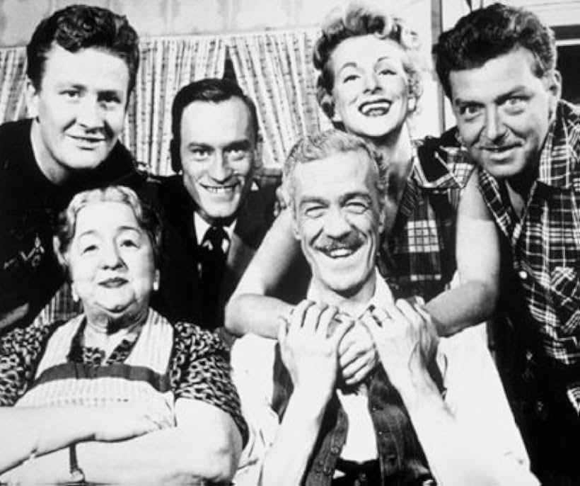 Amanda Alarie, Émile Genest, Paul Guèvremont, Denise Pelletier, Jean-Louis Roux, and Pierre Valcour in La famille Plouffe (1953)