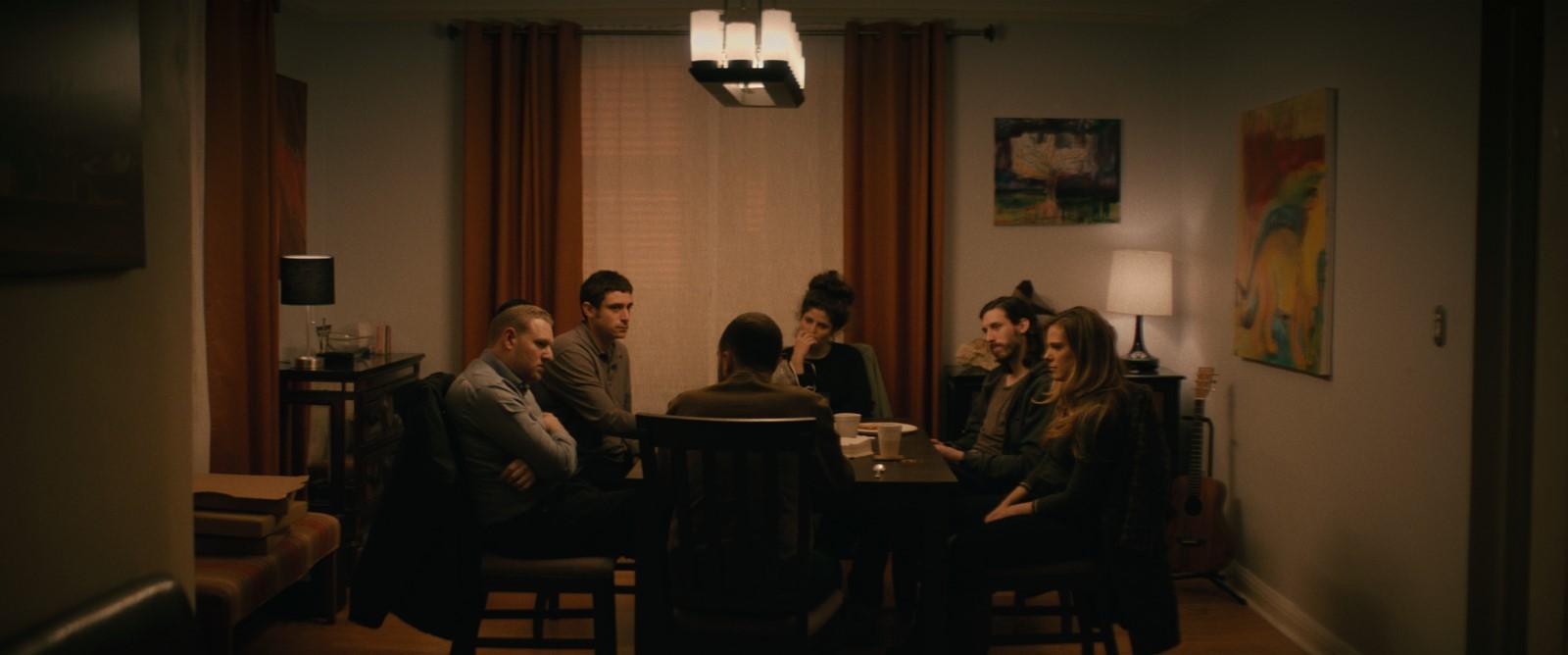 Efraim Miller, Lea Kalisch, Nati Rabinowitz, Dave Davis, Malky Goldman, and Moshe Lobel in The Vigil (2019)