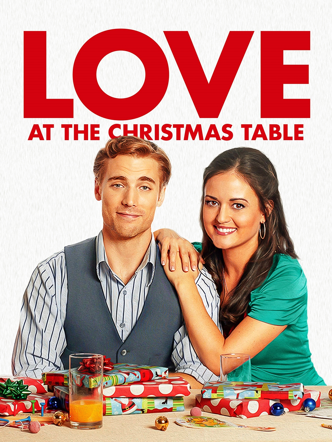 Danica McKellar and Dustin Milligan in Love at the Christmas Table (2012)
