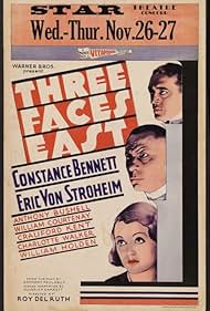 Constance Bennett, Erich von Stroheim, and Anthony Bushell in Three Faces East (1930)