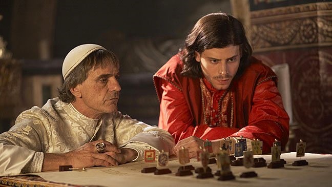 Jeremy Irons and François Arnaud in The Borgias (2011)