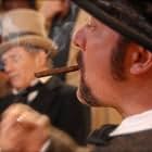 Production Still - Fred Griffith as "Whiskey Walters" and Terrence Knox as "Mayor Emerson Rogers" in Ghost Town "The Movie" filmed in Maggie Valley, North Carolina, November 2006 at "Ghost Town in the Sky" theme park.