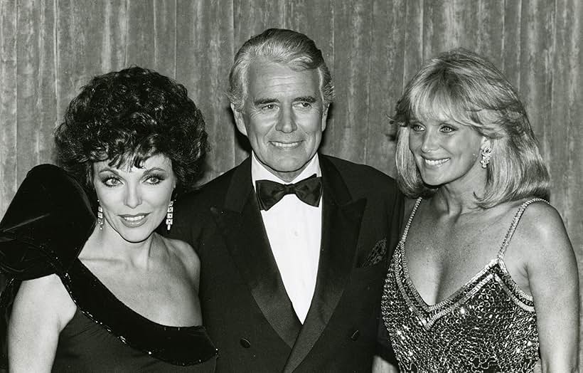 Joan Collins, Linda Evans, and John Forsyth