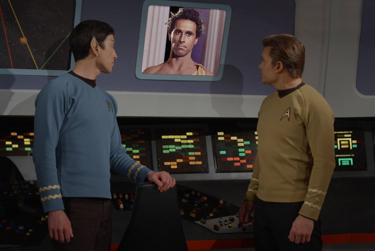 Michael Forest, Vic Mignogna, and Todd Haberkorn in Star Trek Continues (2013)