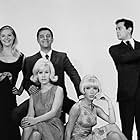 Tony Curtis, Jerry Lewis, Suzanna Leigh, Dany Saval, and Christiane Schmidtmer in Boeing, Boeing (1965)