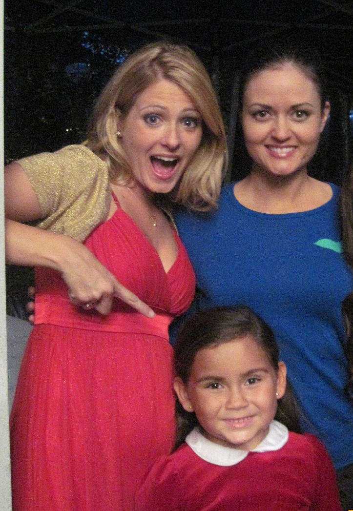 Carmina Garay with Danica McKellar and Cameron Goodman on the set of LOVE AT THE CHRISTMAS TABLE 2012