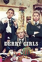 Nicola Coughlan, Louisa Harland, and Saoirse-Monica Jackson in Derry Girls (2018)