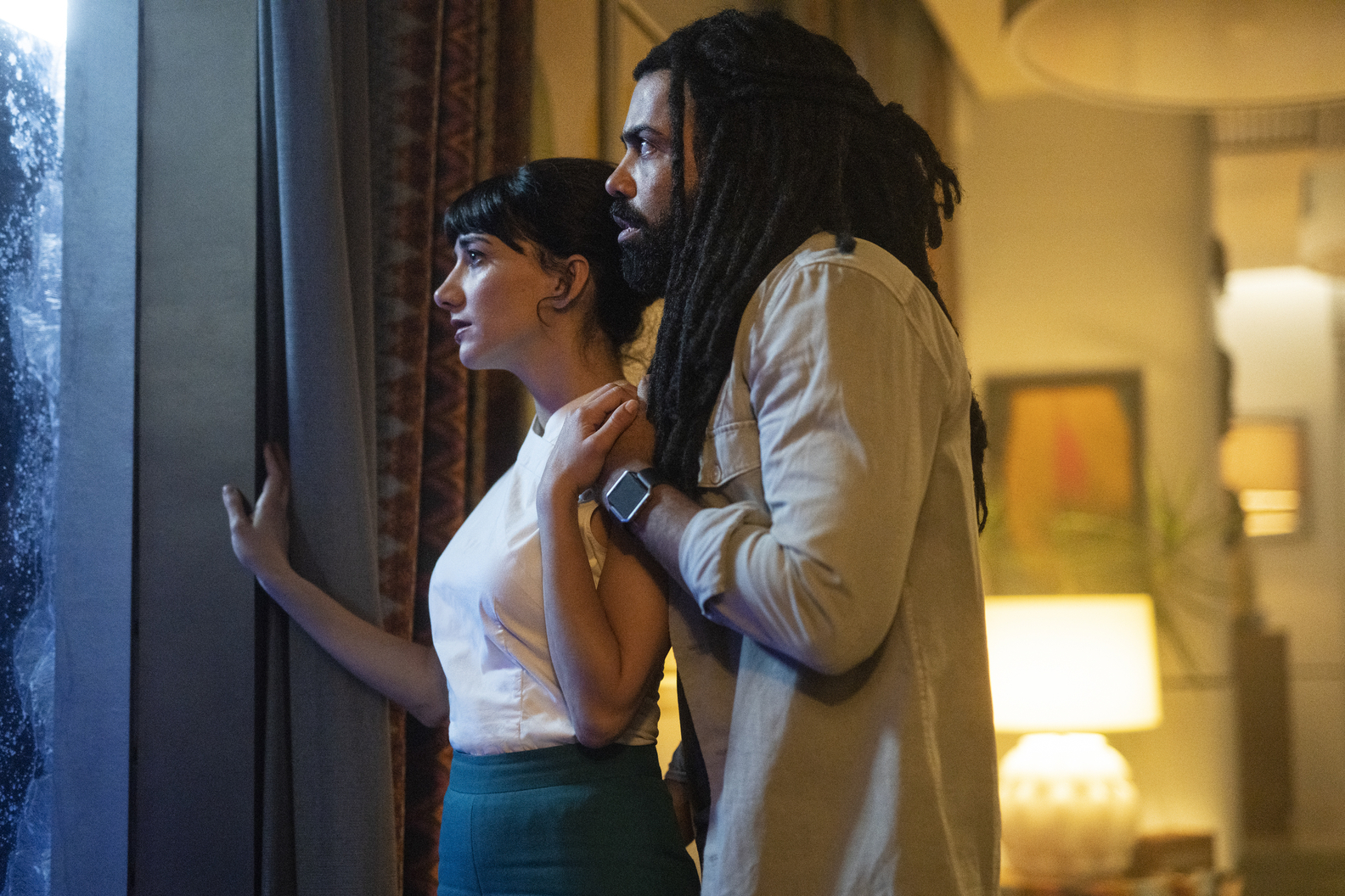 Sheila Vand and Daveed Diggs in Our Answer for Everything (2021)