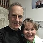 Actors Bob Odenkirk, Roberta Bassin on film set of "Life Upside Down."