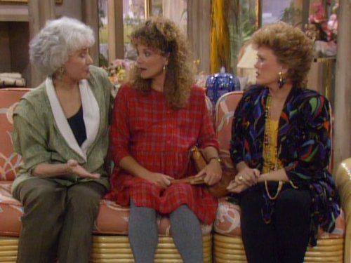 Rue McClanahan, Bea Arthur, and Debra Engle in The Golden Girls (1985)