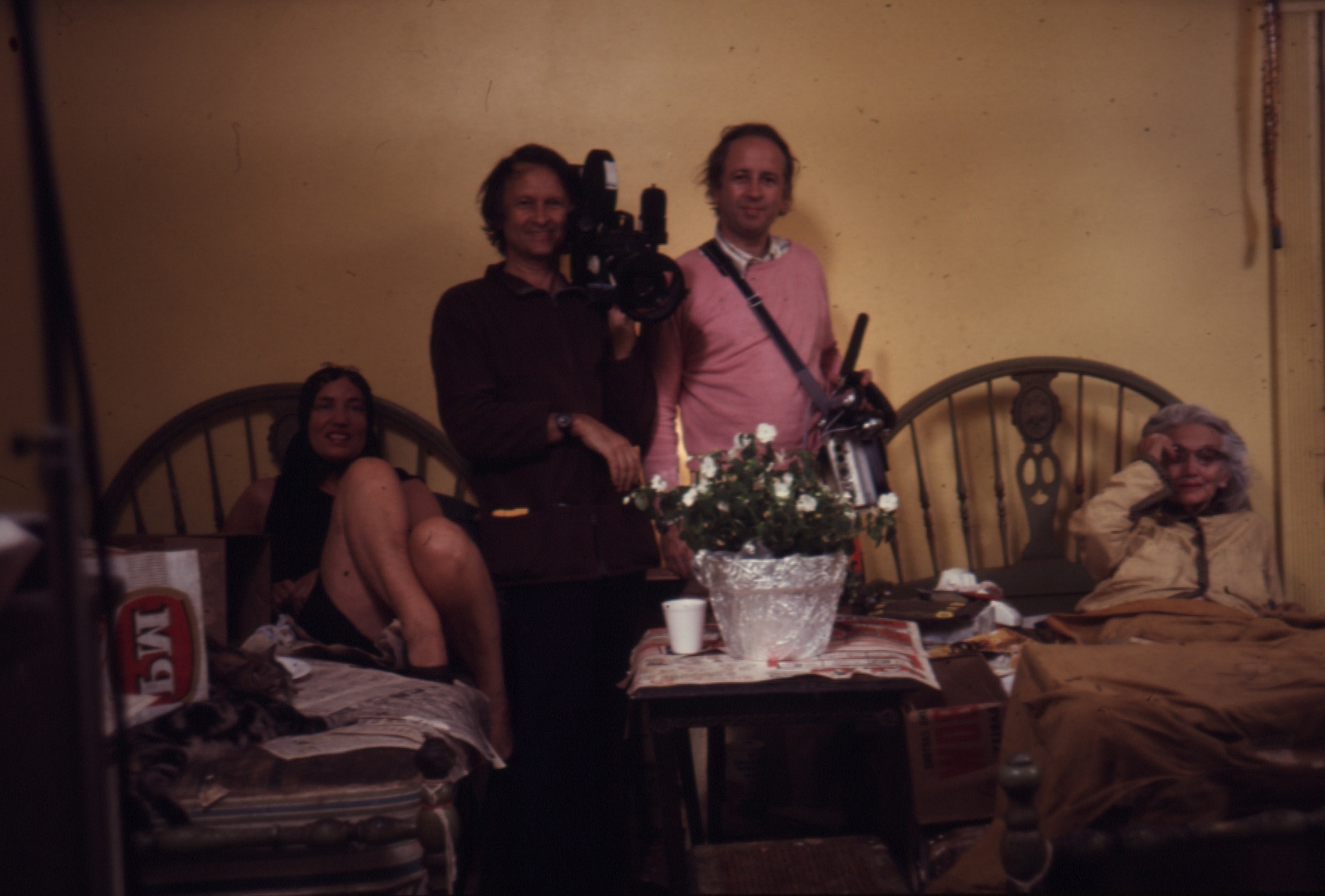 Edith Bouvier Beale, Albert Maysles, David Maysles, and Edith 'Little Edie' Bouvier Beale in Grey Gardens (1975)