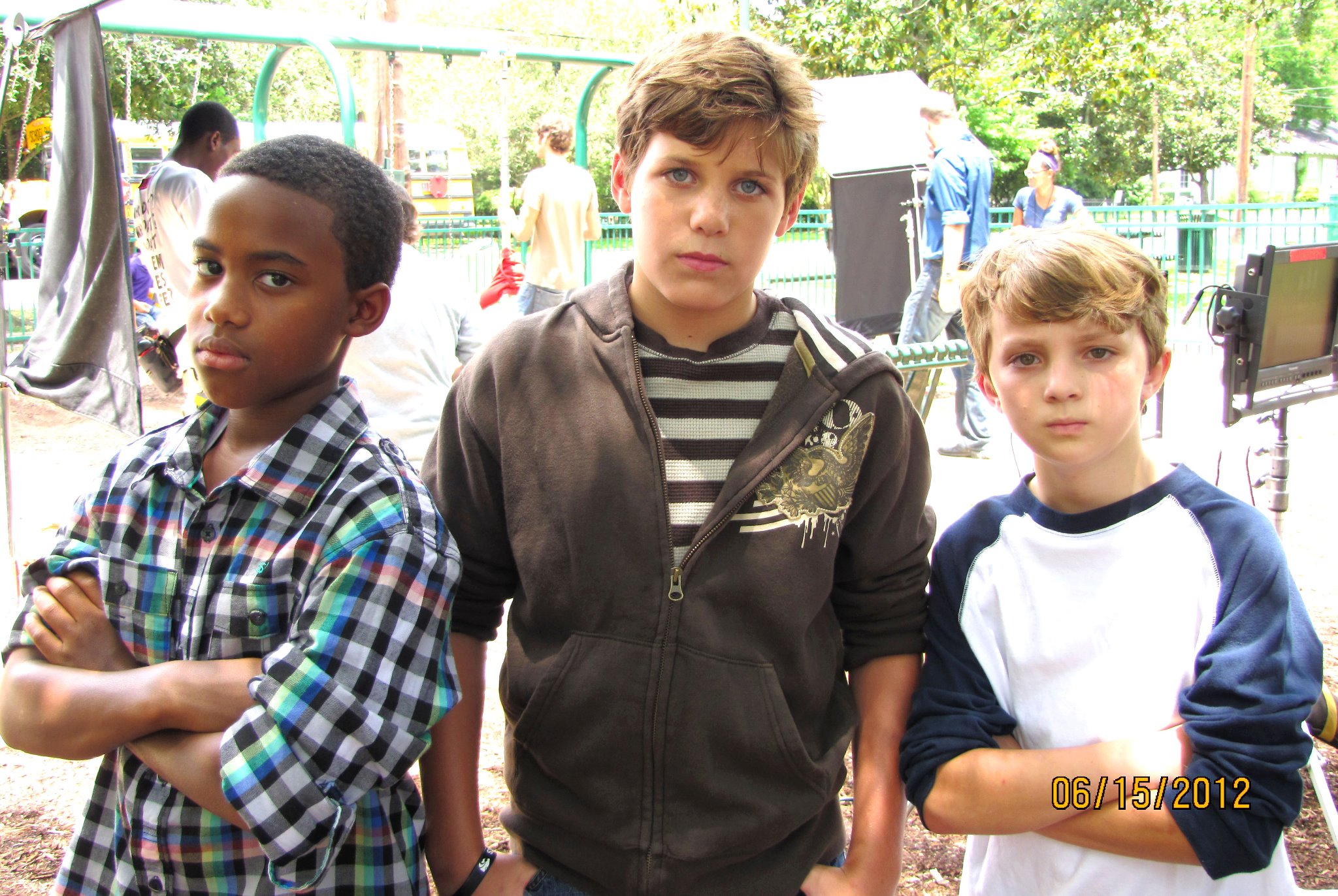 Brock, Tyson & Toby as the bullies on the set of Christmas Angel