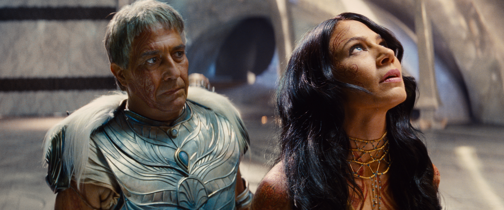 Ciarán Hinds and Lynn Collins in John Carter (2012)