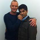 With Sting on the set of The Michael J Fox Show