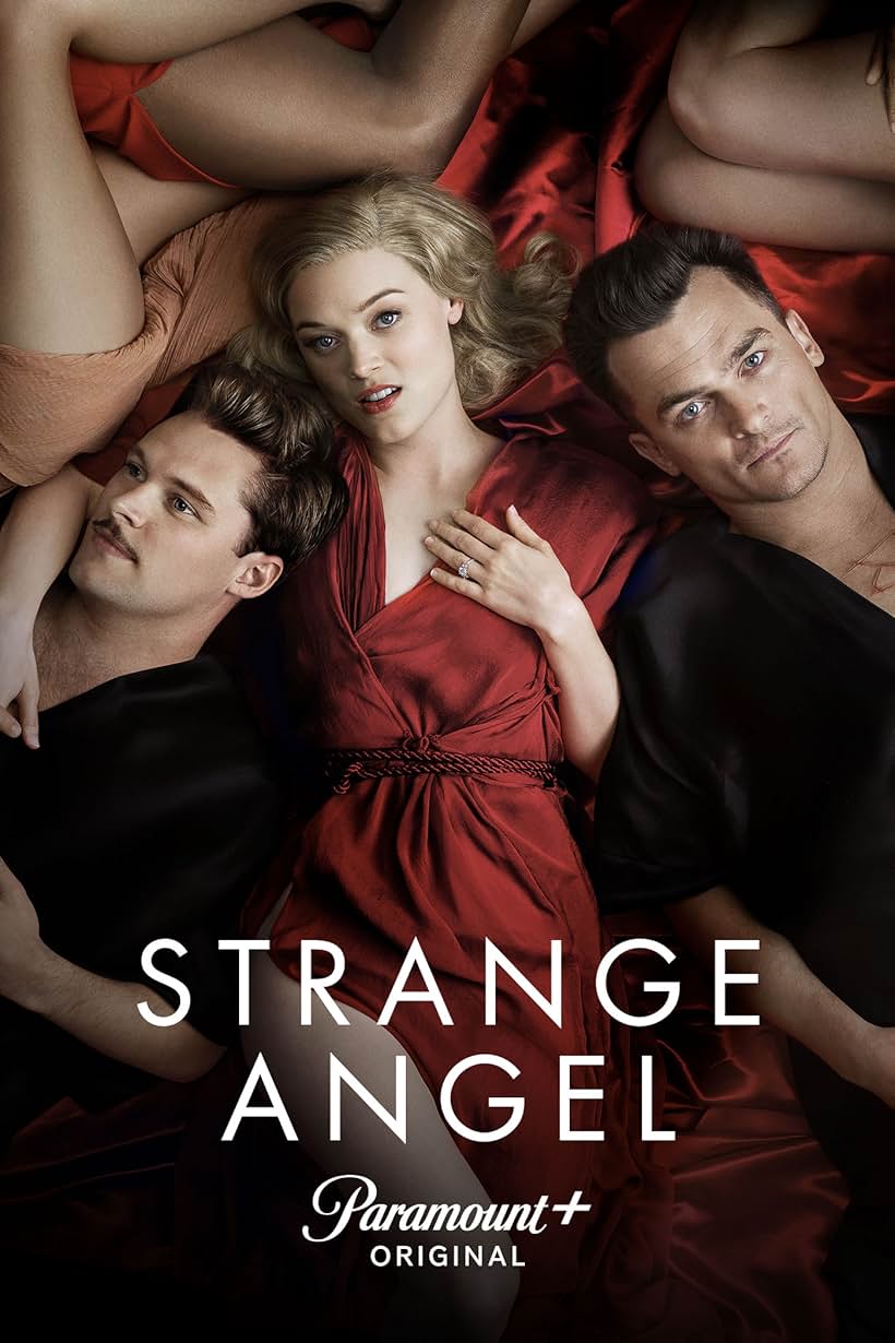 Rupert Friend, Bella Heathcote, and Jack Reynor in Strange Angel (2018)