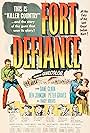 Iron Eyes Cody, Dane Clark, George Cleveland, Peter Graves, Ben Johnson, and Tracey Roberts in Fort Defiance (1951)