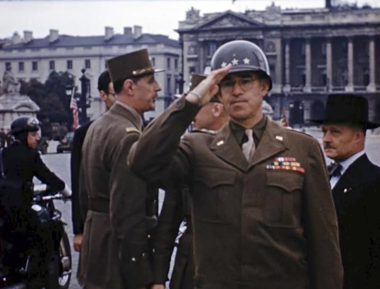 Omar N. Bradley and Charles de Gaulle in D-Day: The Color Footage (1999)