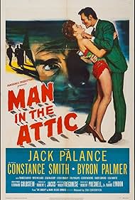 Jack Palance and Constance Smith in Man in the Attic (1953)