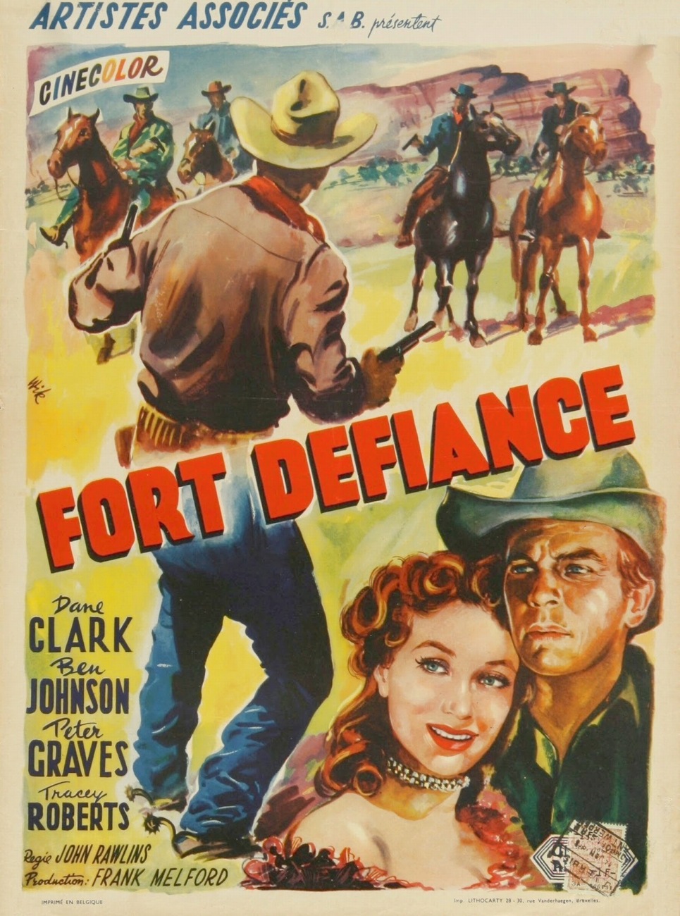 Peter Graves and Tracey Roberts in Fort Defiance (1951)
