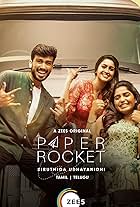 Kalidas Jayaram, Karunakaran, Tanya S Ravichandran, and Nirmal Palazhi in Paper Rocket (2022)