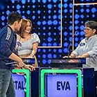 Dingdong Dantes, Krystal Reyes, and Eva Marie A. Ercilla in Family Feud Philippines (2022)