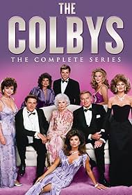 Charlton Heston, Stephanie Beacham, Maxwell Caulfield, Katharine Ross, Tracy Scoggins, Barbara Stanwyck, John James, Emma Samms, and Claire Yarlett in I Colby (1985)