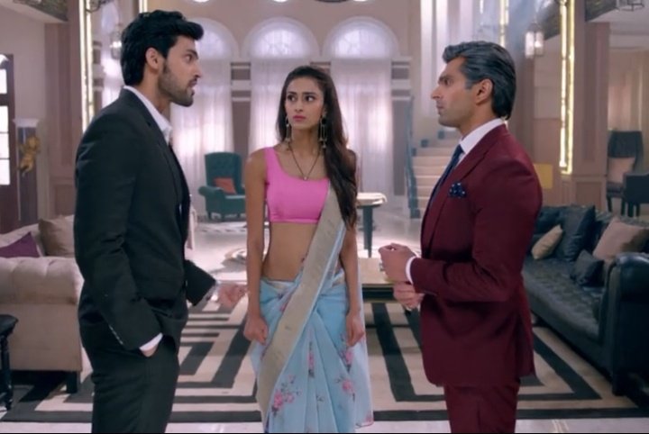 Karan Singh Grover, Erica Fernandes, and Parth Samthaan in Anurag Targets Mr. Bajaj (2019)